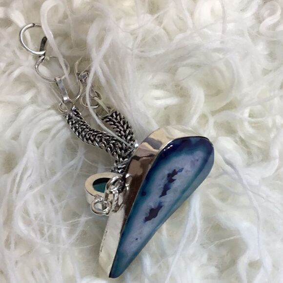 BLUE SOLAR AGATE BRACELET IN 925 STERLING 7 to 8” - Picture 8 of 11